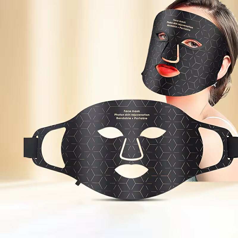 LumiAura™ LED face mask showing premium design and glowing results for acne, redness, and anti-aging with fast USA shipping.